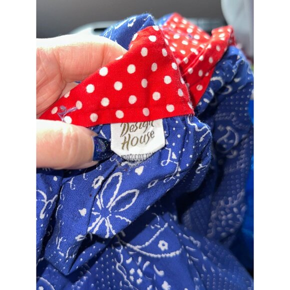 Vtg 60s 70s Design House Pinafore Apron Wrap Dress Patchwork Boho Bandana Print - Picture 2 of 6